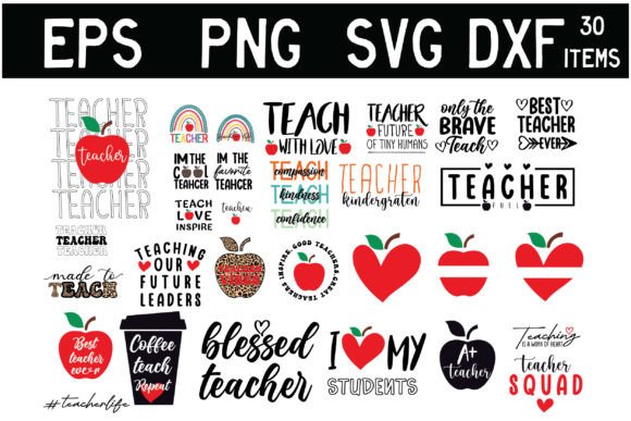 30Teacher SVG Bundle for Real Embroidery Projects