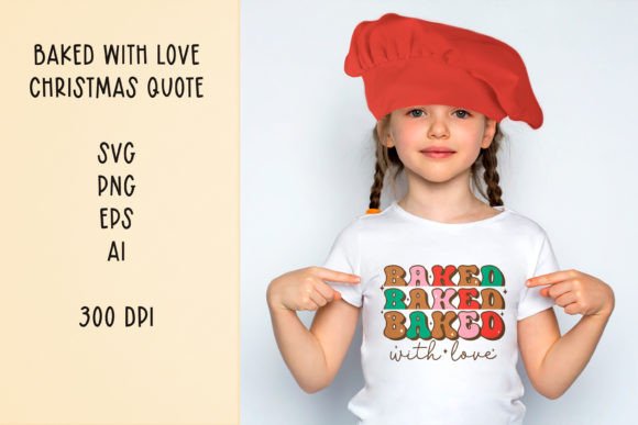 Baked with Love. Retro Christmas Quote