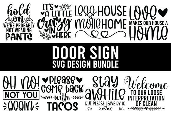 Door Sign SVG Design Bundle Review for Real Projects